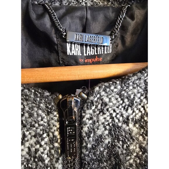 Karl Lagerfeld for Impulse Wool Blend Tweed Moto style Jacket Size small - Picture 3 of 10